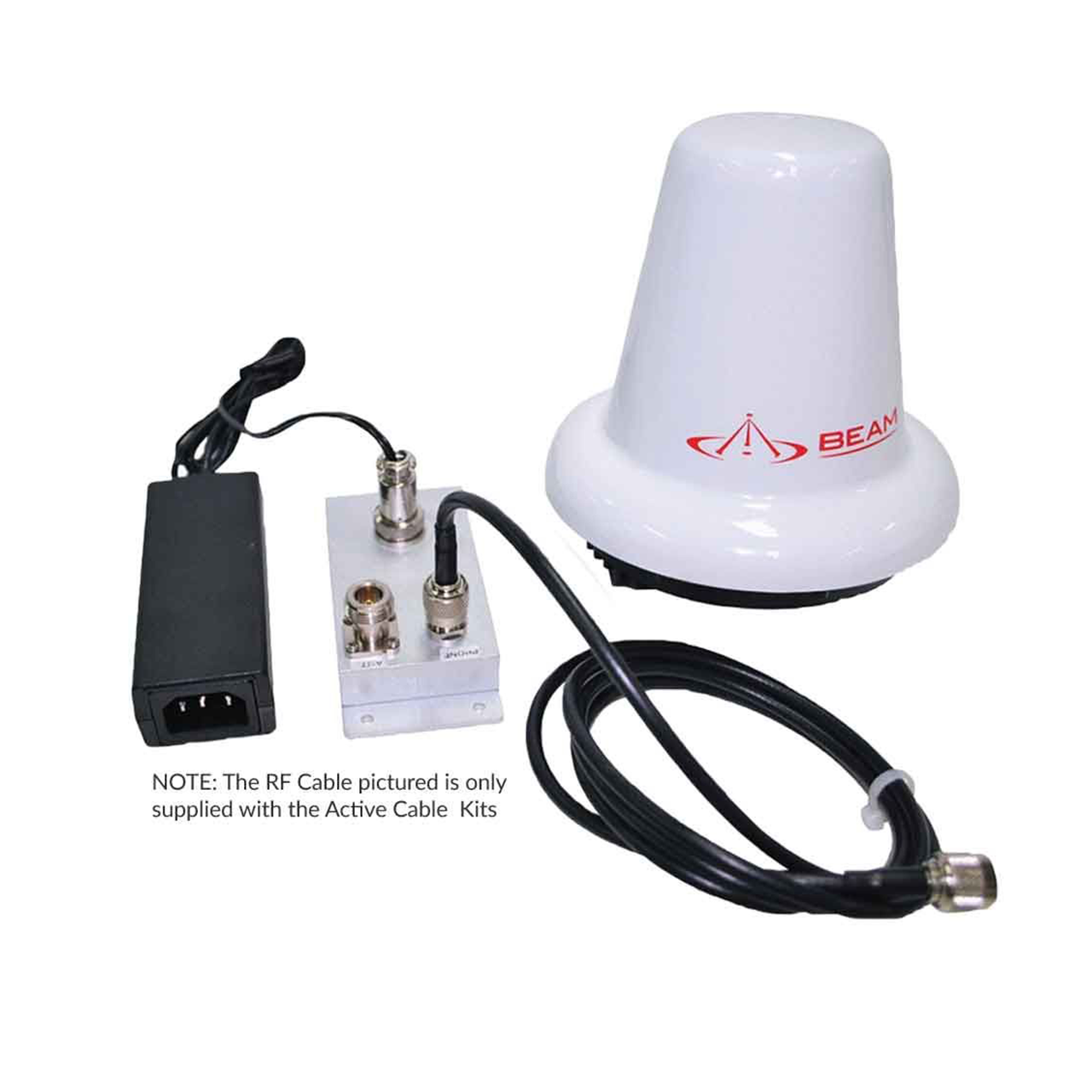 Beam Iridium active antenna with mounting bracket and bias box
