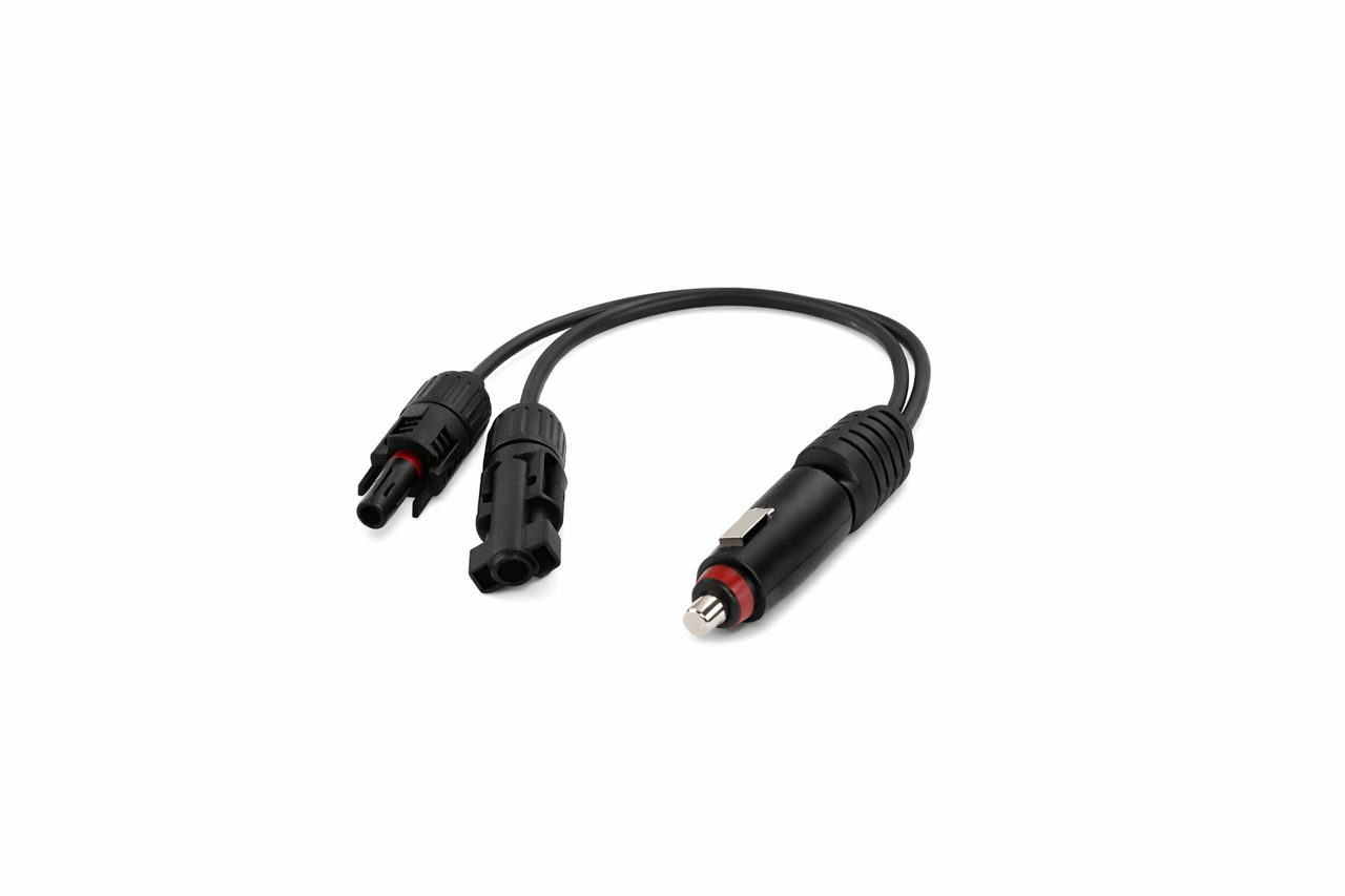 MC4 to 12V vehicle solar power cable 500mm with auto plug connector