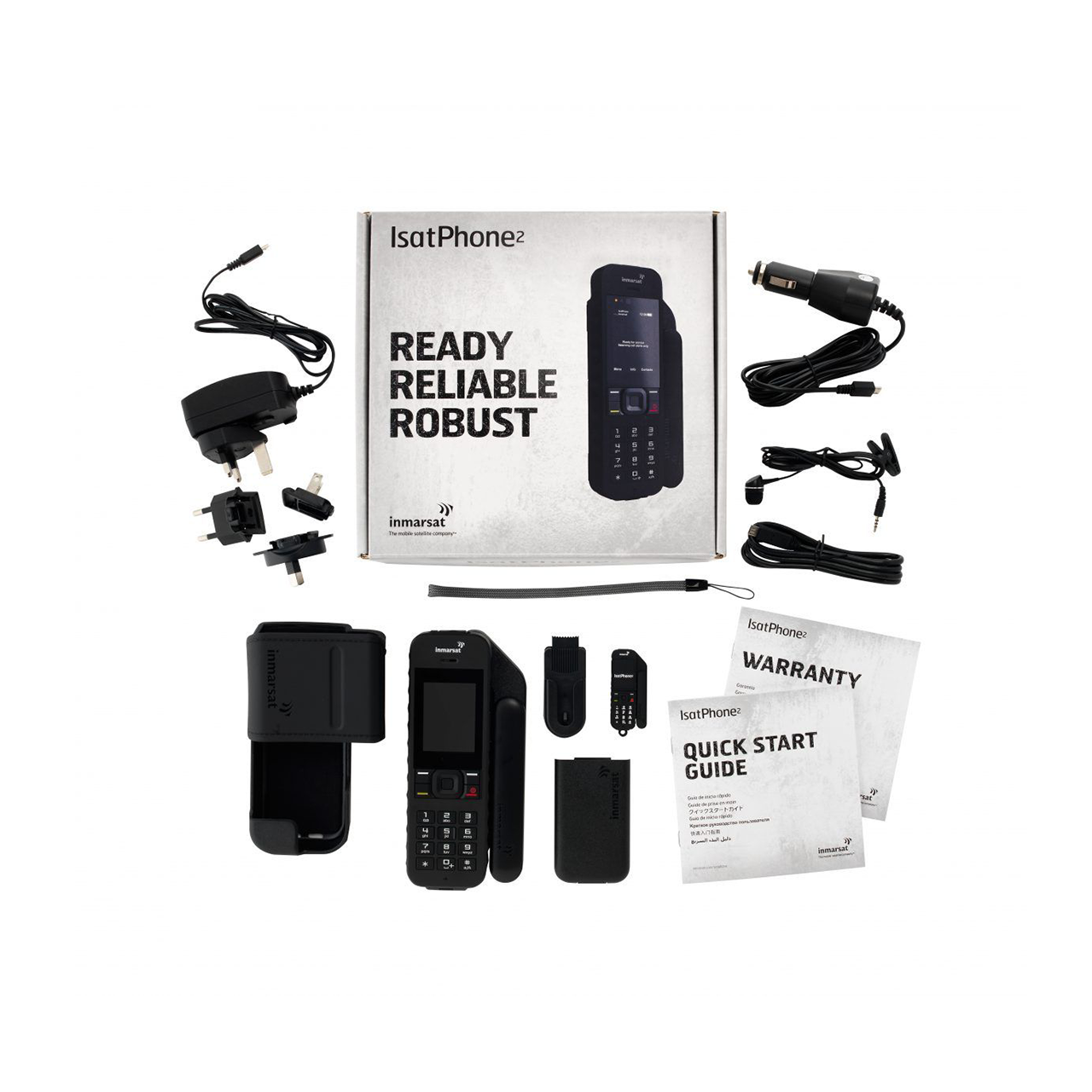 Inmarsat IsatPhone 2 satellite phone complete kit contents