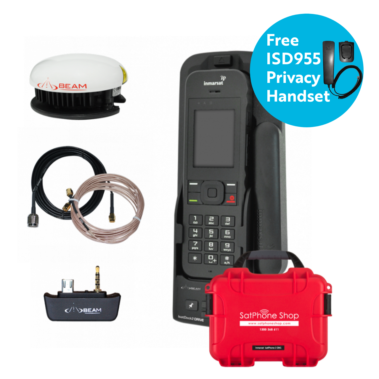 Inmarsat IsatPhone 2 Beam Drive Dock2 bundle vehicle setup