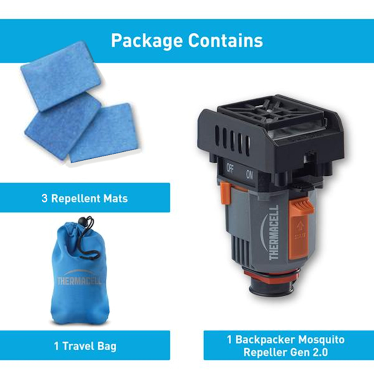 Thermacell Backpacker Mosquito Repeller Lightweight, Fuel-Powered Device for 21mâ€“ Protection Zone - Ideal for Camping and Outdoor Activities